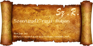 Szentgyörgyi Ruben névjegykártya